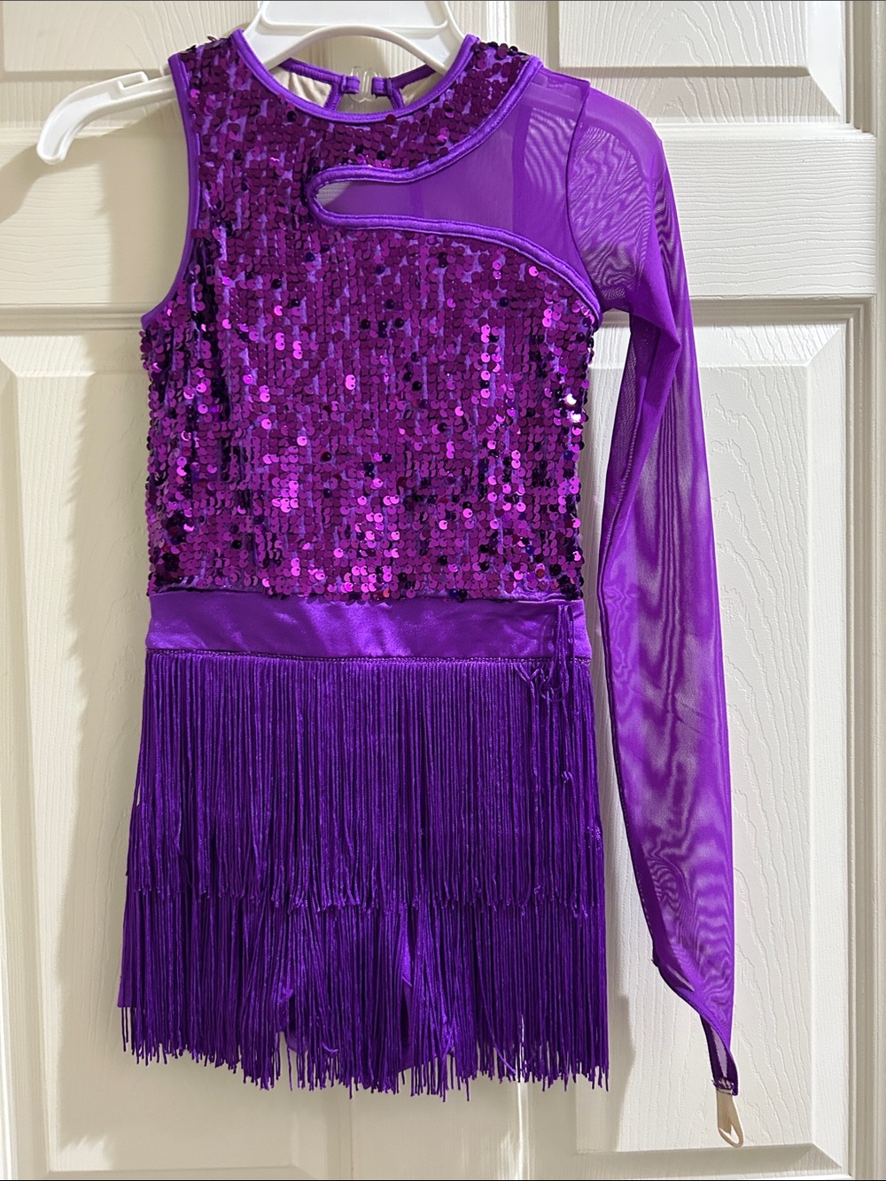 Weissman Purple Sequin Fringe Dance Costume